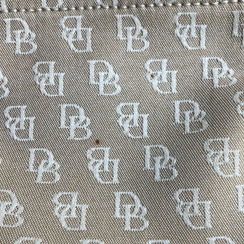 Vintage 1990s Dooney and Bourke Tan Brown Tassel Tote Monogram Purse - Picture 8 of 11
